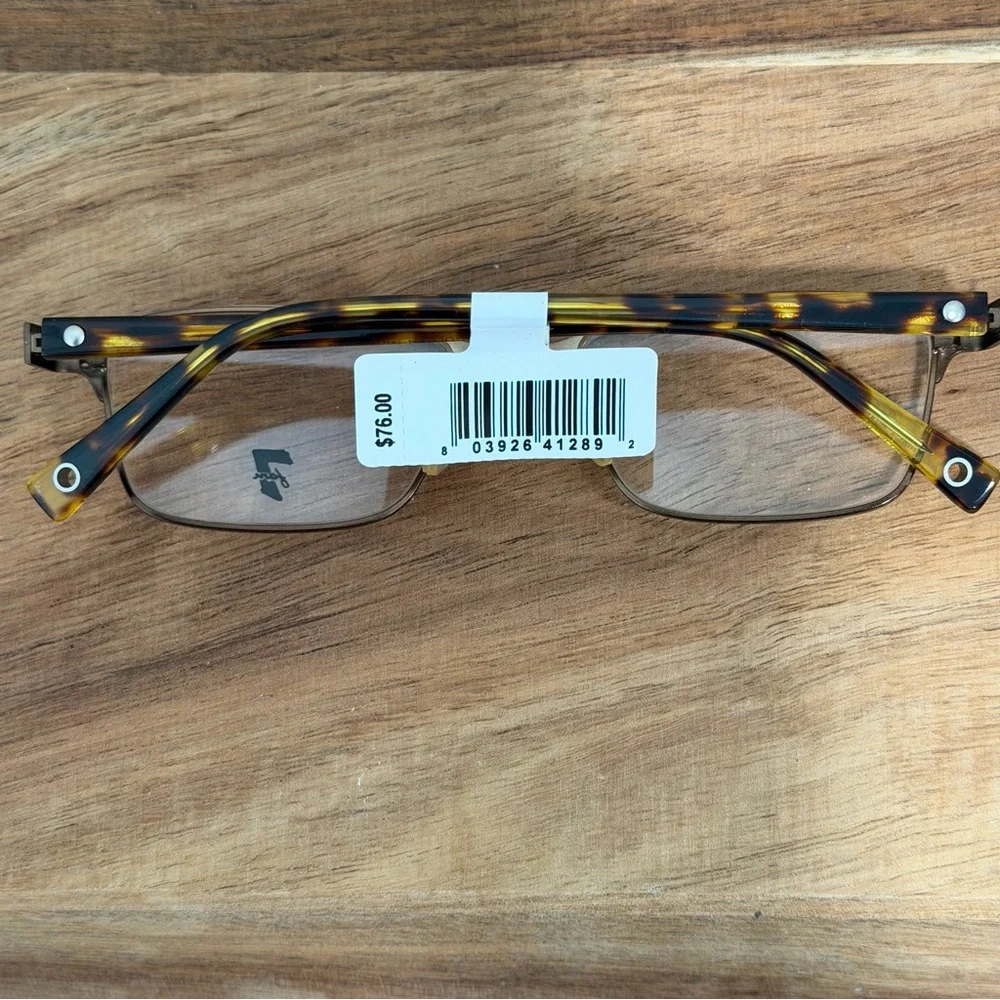 7 For All Mankind Golden Gate Tortoise Rectangular Eyeglass FRAMES 5-19-138 (NWT